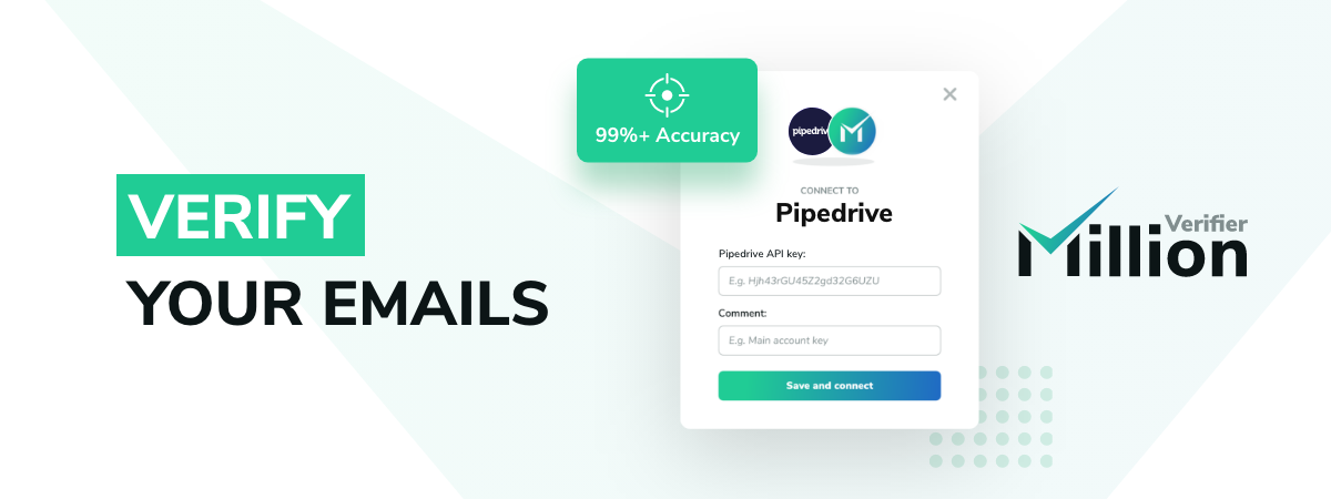 Verify your Pipedrive emails with MillionVerifier