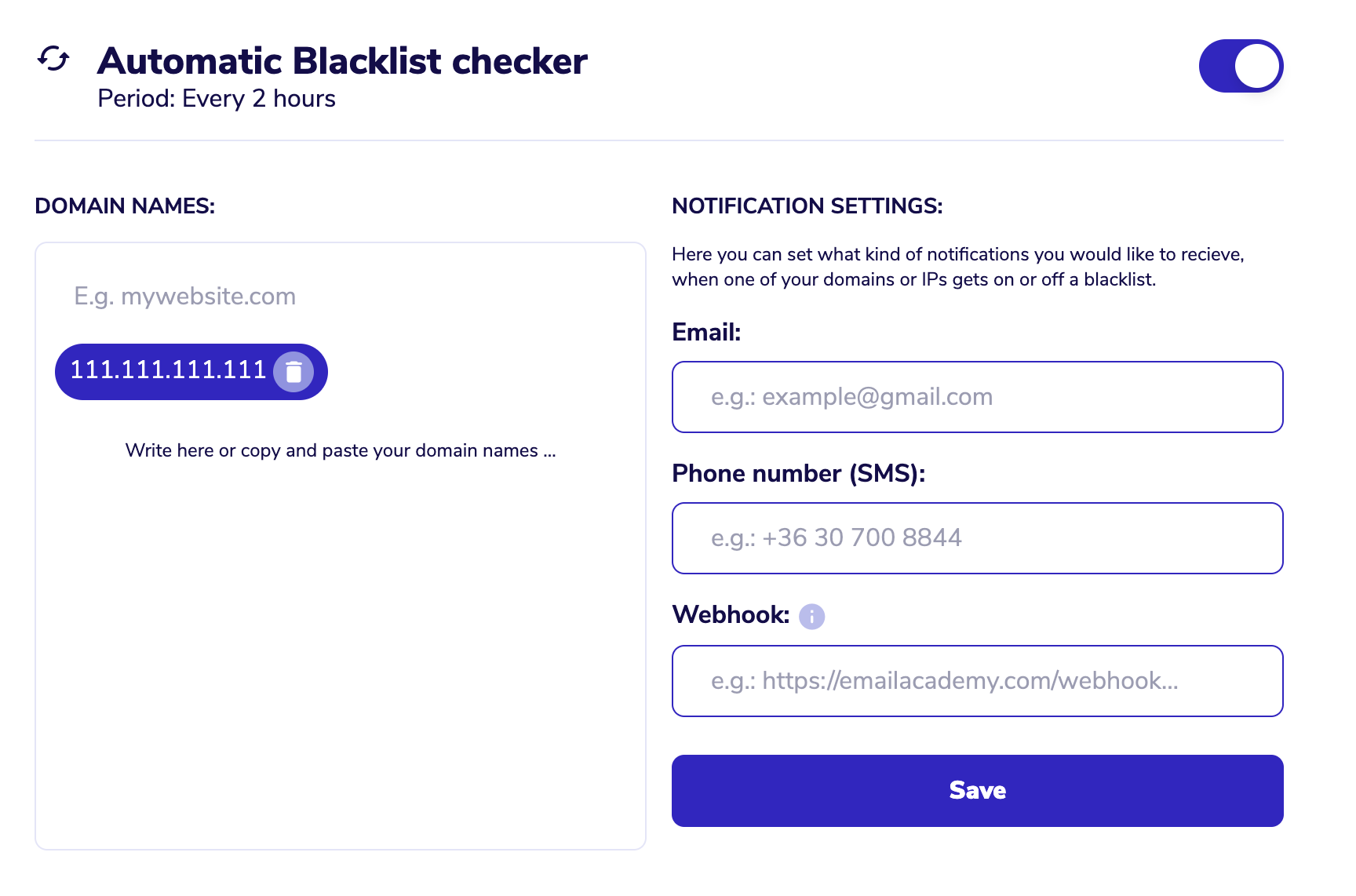 Email Blacklist Monitoring Service