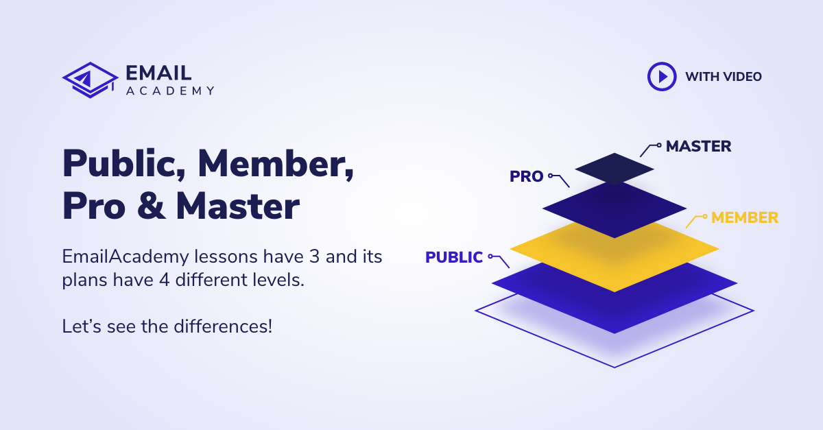 Public, Member, Pro & Master Plans on EmailAcademy
