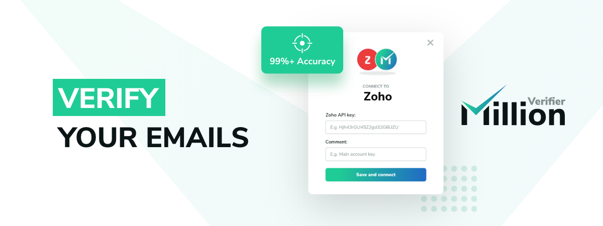Verify your Zoho CRM emails with MillionVerifier